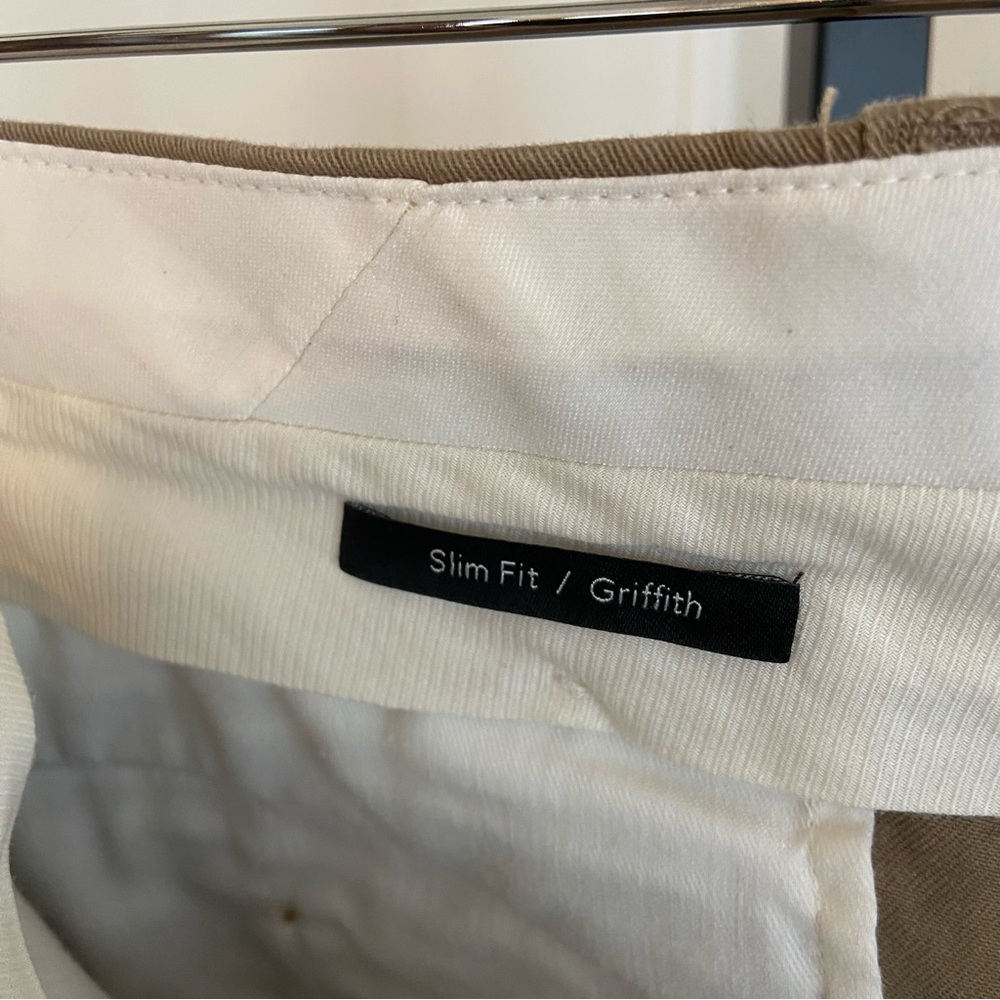 Vince Griffith Slim Fit Preppy Beige Designer Flat Front Chino Pants Men 31x30.5 - Picture 9 of 10
